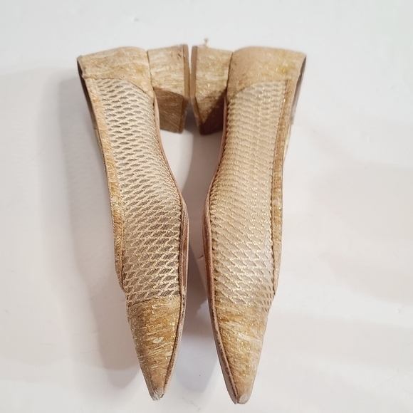 Vintage Timothy Hitsman Gold Mesh Block Heel Pumps size 10 - Picture 4 of 15
